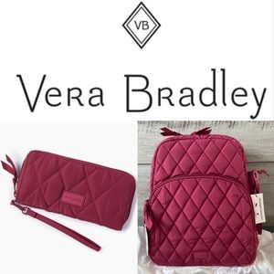 Vera Bradley Cabernet Backpack & Wristlet Set